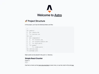 Astro Netlify Starter screenshot