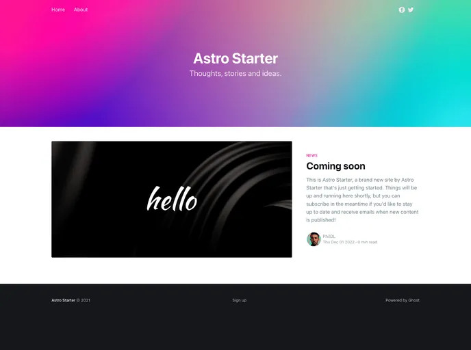 Astro Starter Ghost screenshot